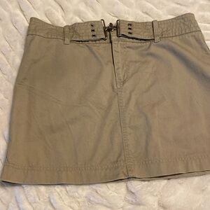 American Eagle khaki mini skirt with built in buckle